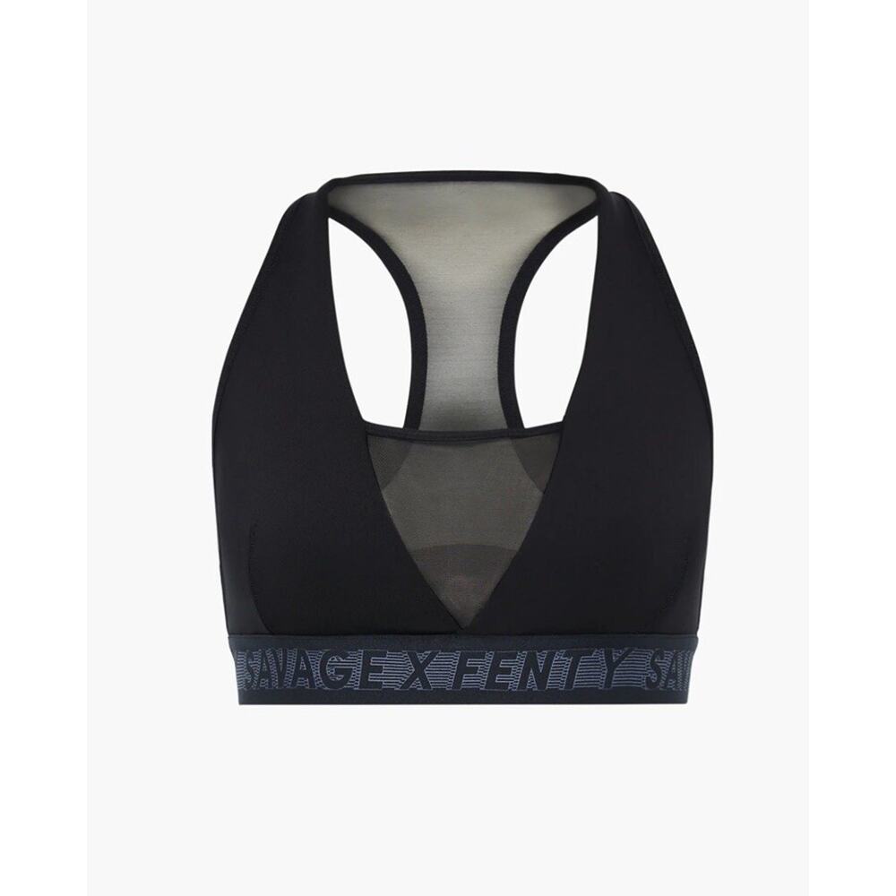 Savage X Fenty Women's Main Player Medium-Impact Sports Bra Size XS / S Black